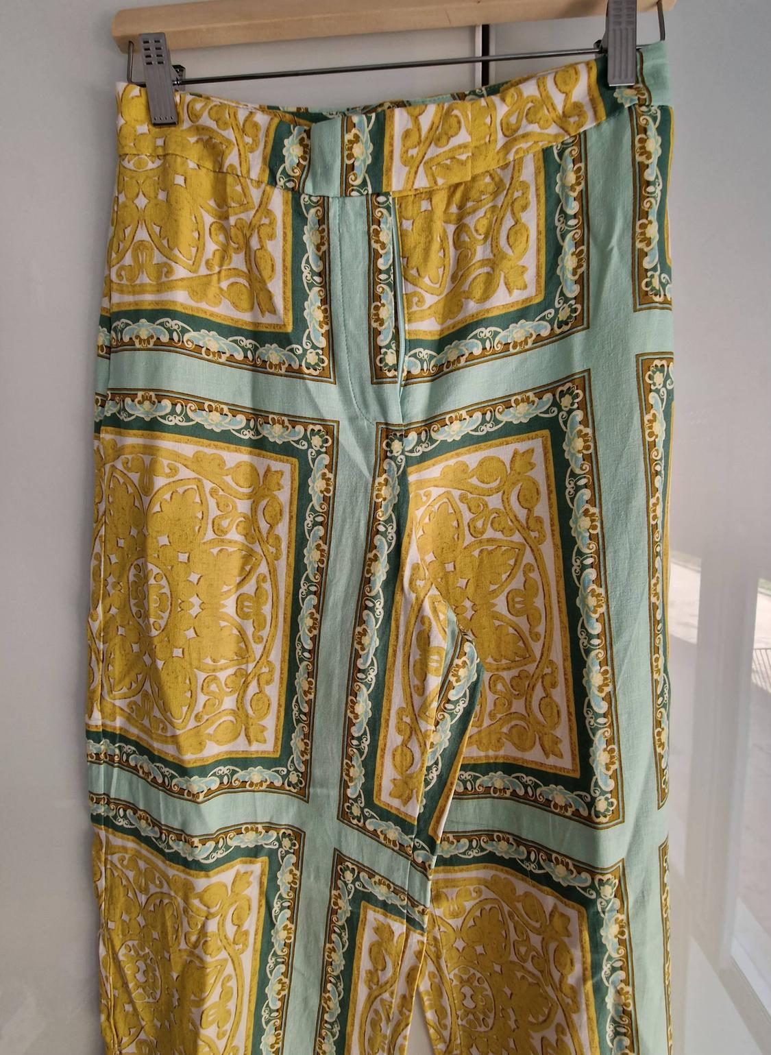 PRINTED LINEN BLEND TROUSERS - Image 2
