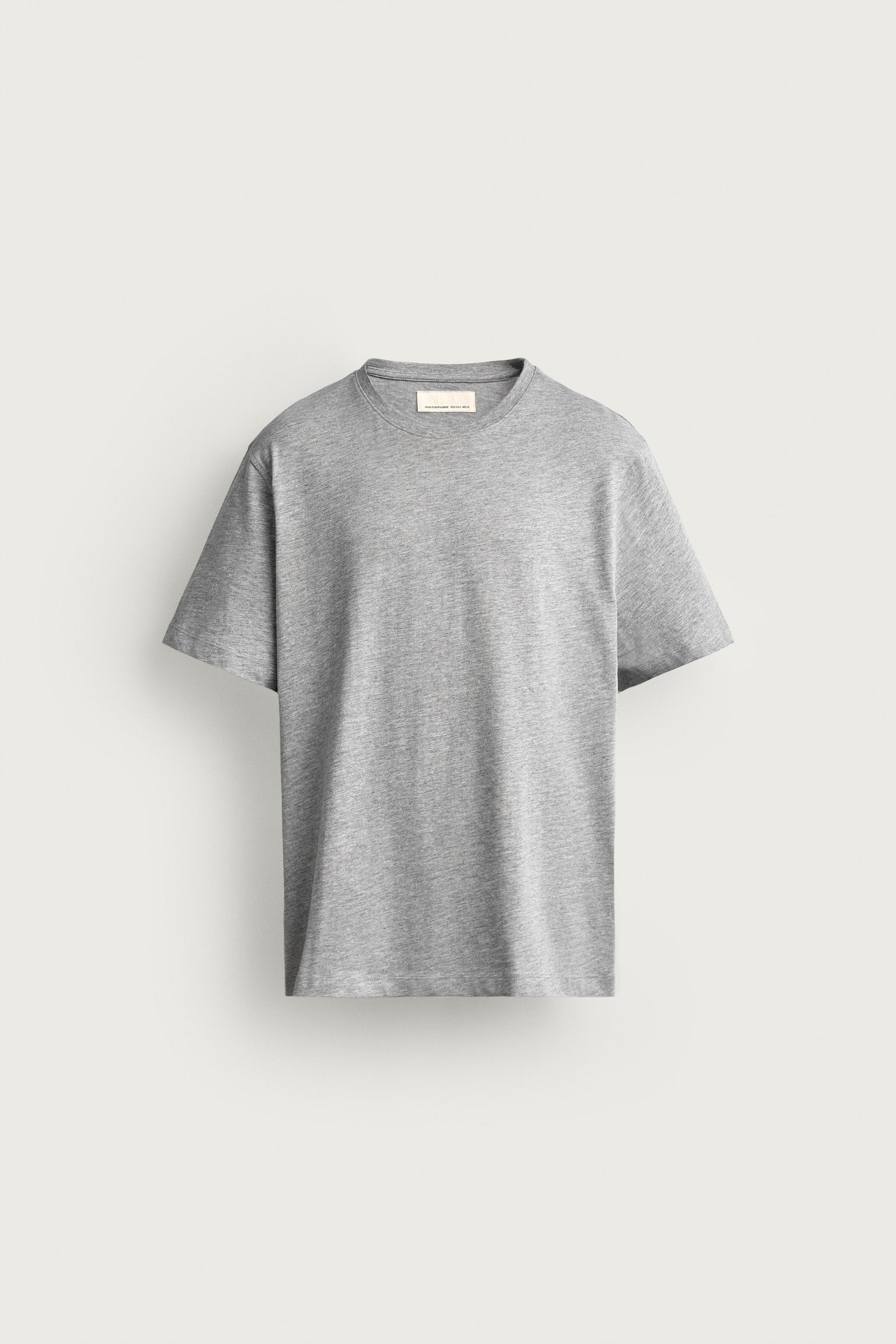 REGULAR FIT T-SHIRT - Gray marl | ZARA United States