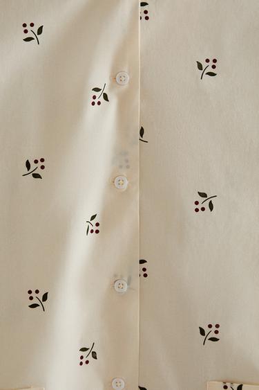 CHEMISE FEUILLES NOËL - Écru de Zara - Image 3