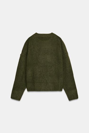 PULL EN MAILLE DOUX - Vert de Zara - Image 4