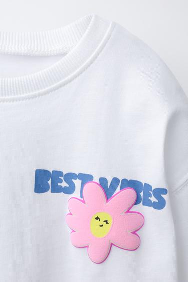 T-SHIRT IMPRIMÉ STICKERS - Blanc de Zara - Image 3