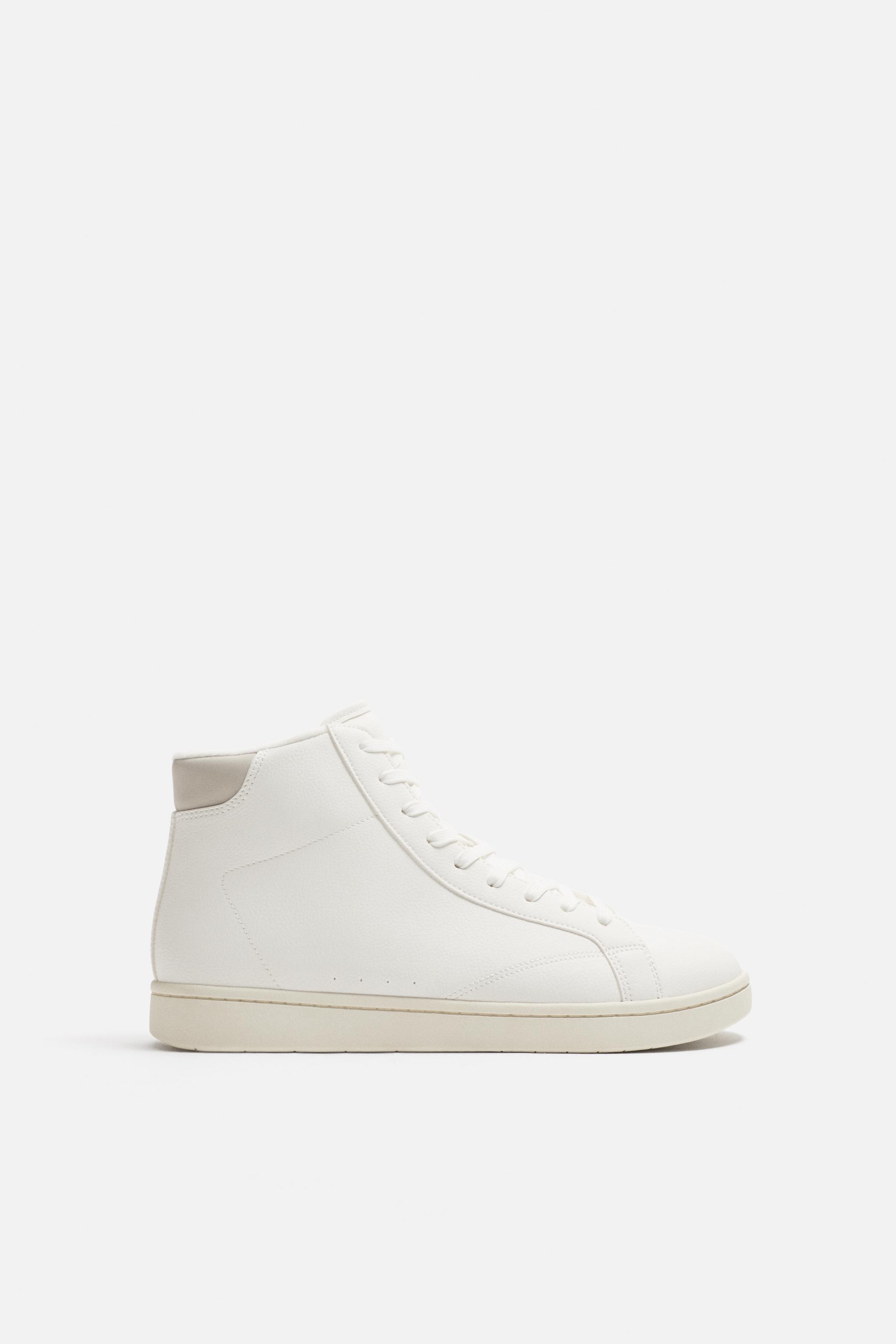 High top sneakers buy white Zara