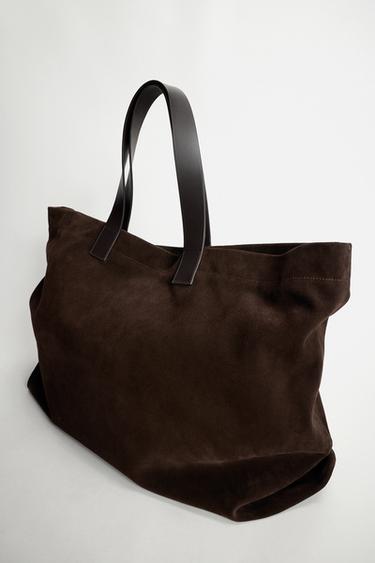 LIMITED EDITION LEATHER TOTE BAG - Brown by Zara