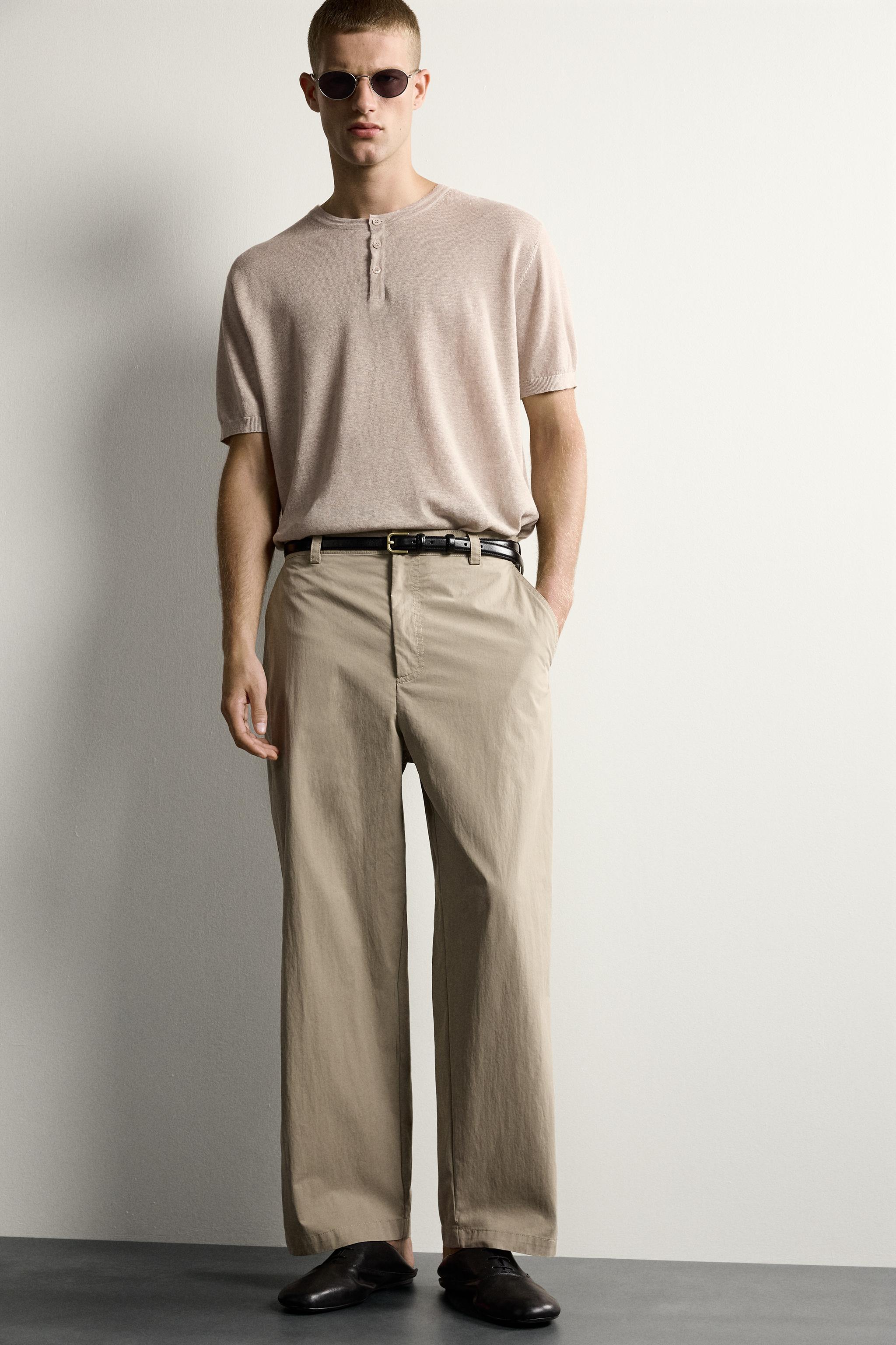 Мужские брюки Zara RELAXED FIT DARTED PANTS — фото 5