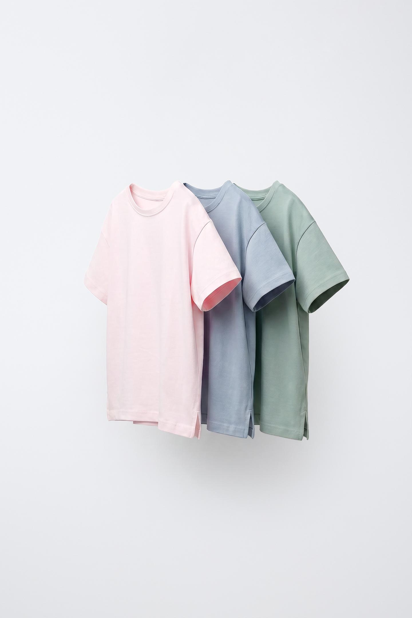 Детские футболки Zara Three-Pack OF Basic T-SHIRTS, цвет: Светлый синий