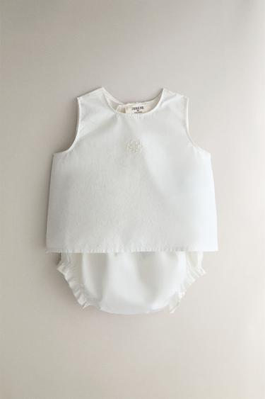 EMBROIDERED BABY SET - Oyster-white by Zara - Image 0
