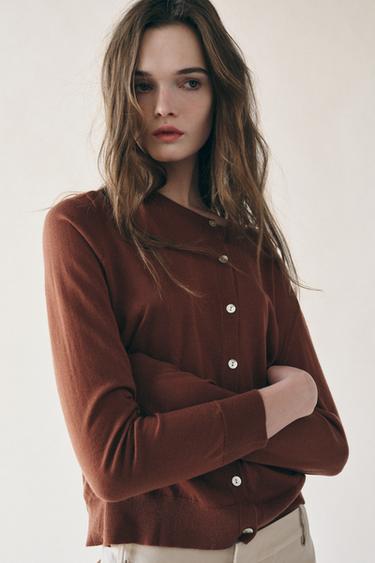 جاكيت رقيق بالصوف - كونياك الخاص بـ Zara