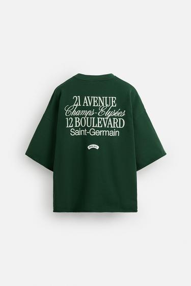SWEAT PIÈCE CONTRASTE - Vert de Zara - Image 7