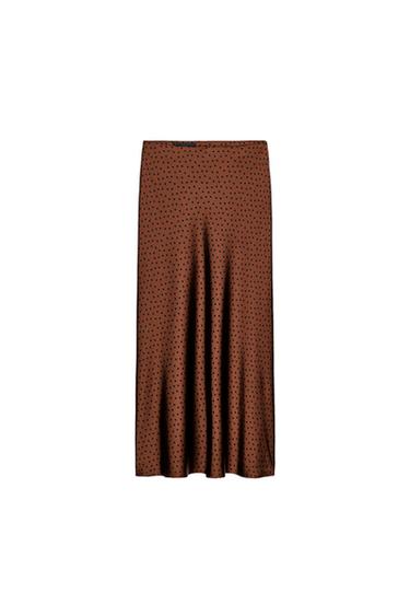 SATIN MIDI SKIRT