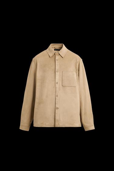 LEICHTES OVERSHIRT IN WILDLEDEROPTIK - Beige von Zara - Bild 0