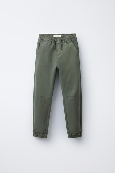 PANTALÓN JOGGER GOMAS - Verdoso de Zara