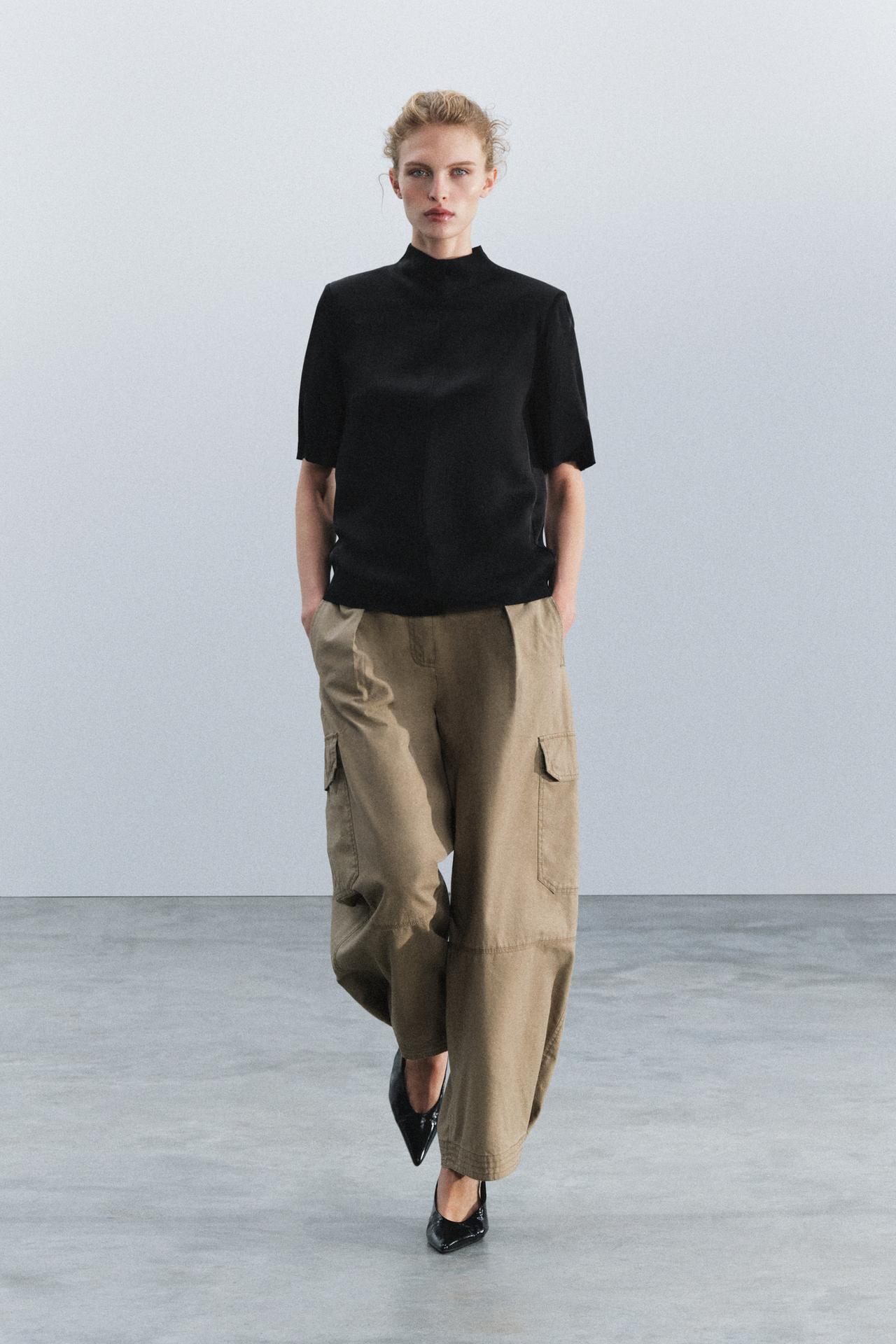 Топ из атласа с подплечниками ZW COLLECTION