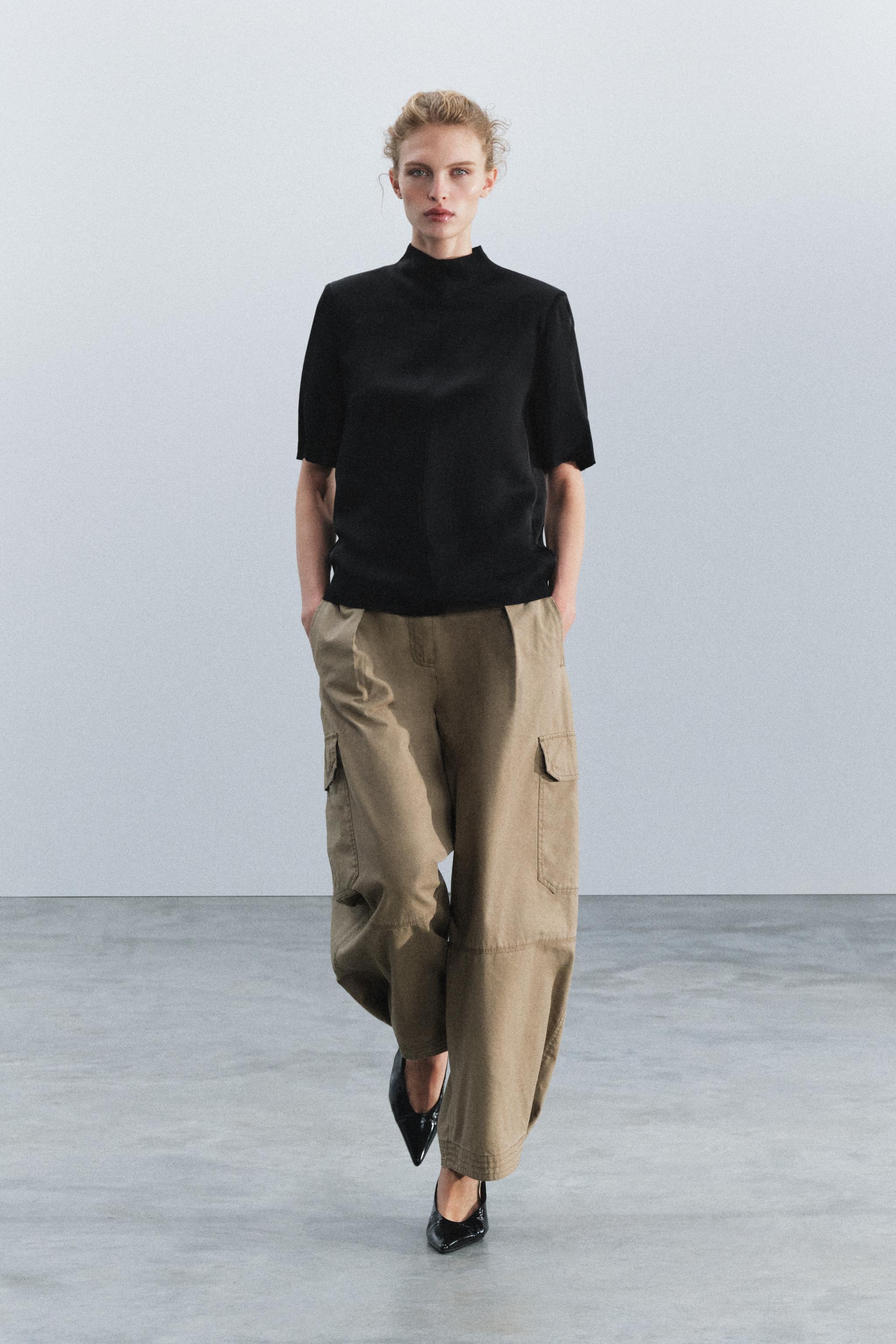 ZW COLLECTION SATIN SHOULDER PAD TOP