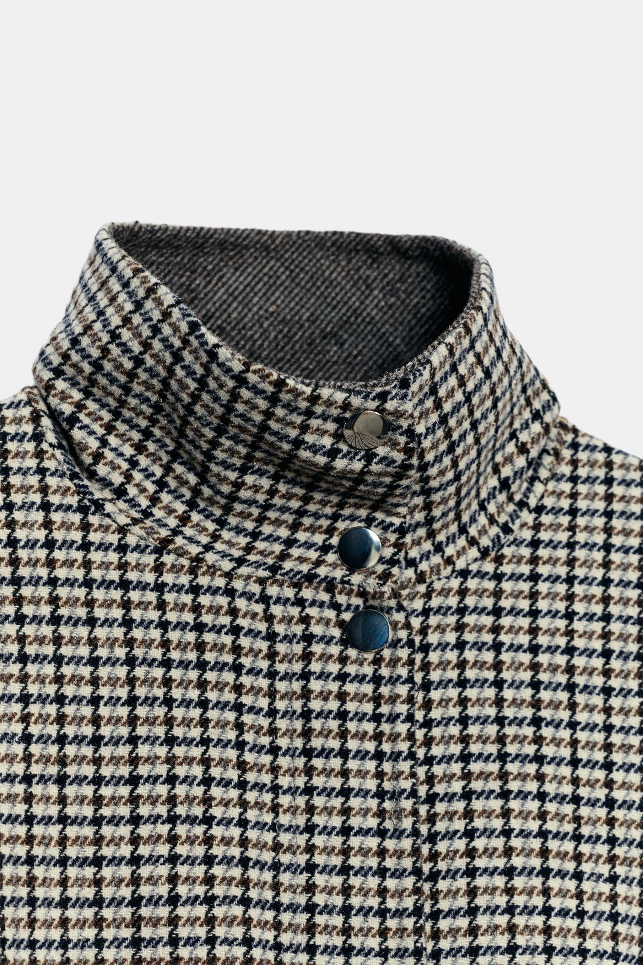 MANTEAU AVEC LAINE PIED-DE-POULE