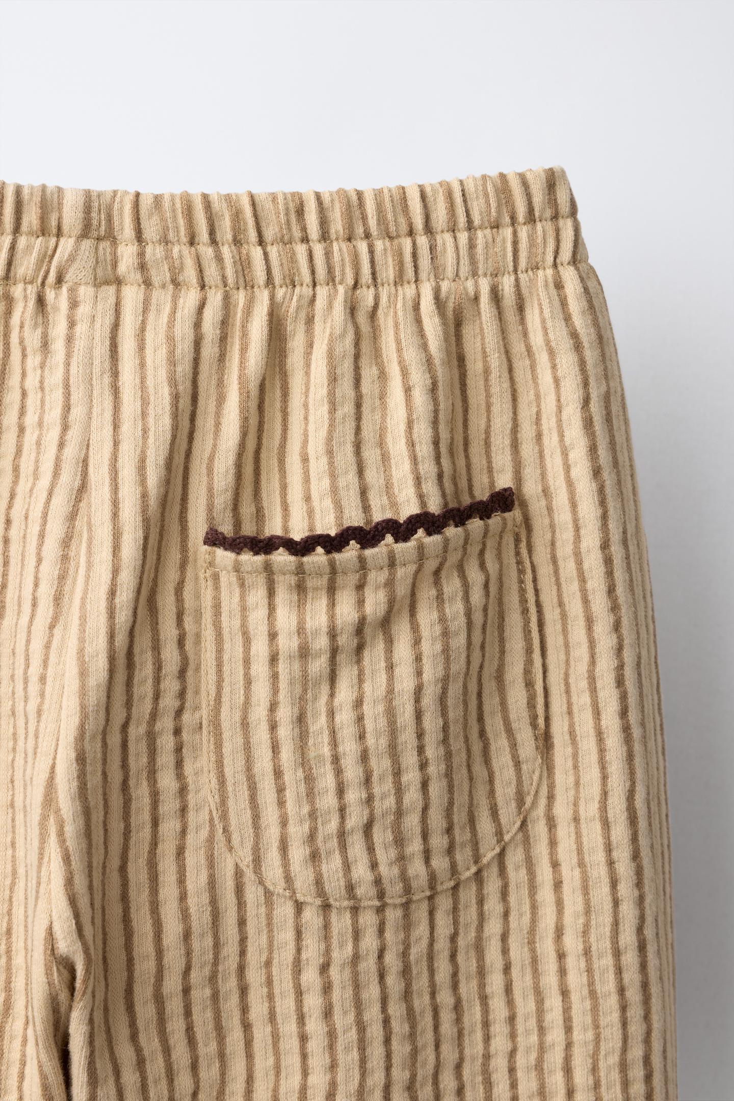 Детские брюки Zara Textured Striped, цвет: Ocher — фото 3