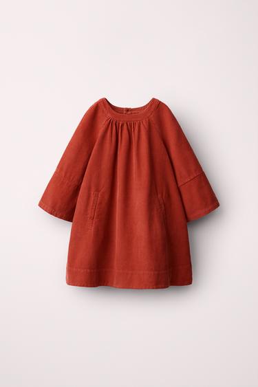 CREATED BY CARAMEL LONDON X Zara CORDUROY DRESS - Red / Orange by Zara