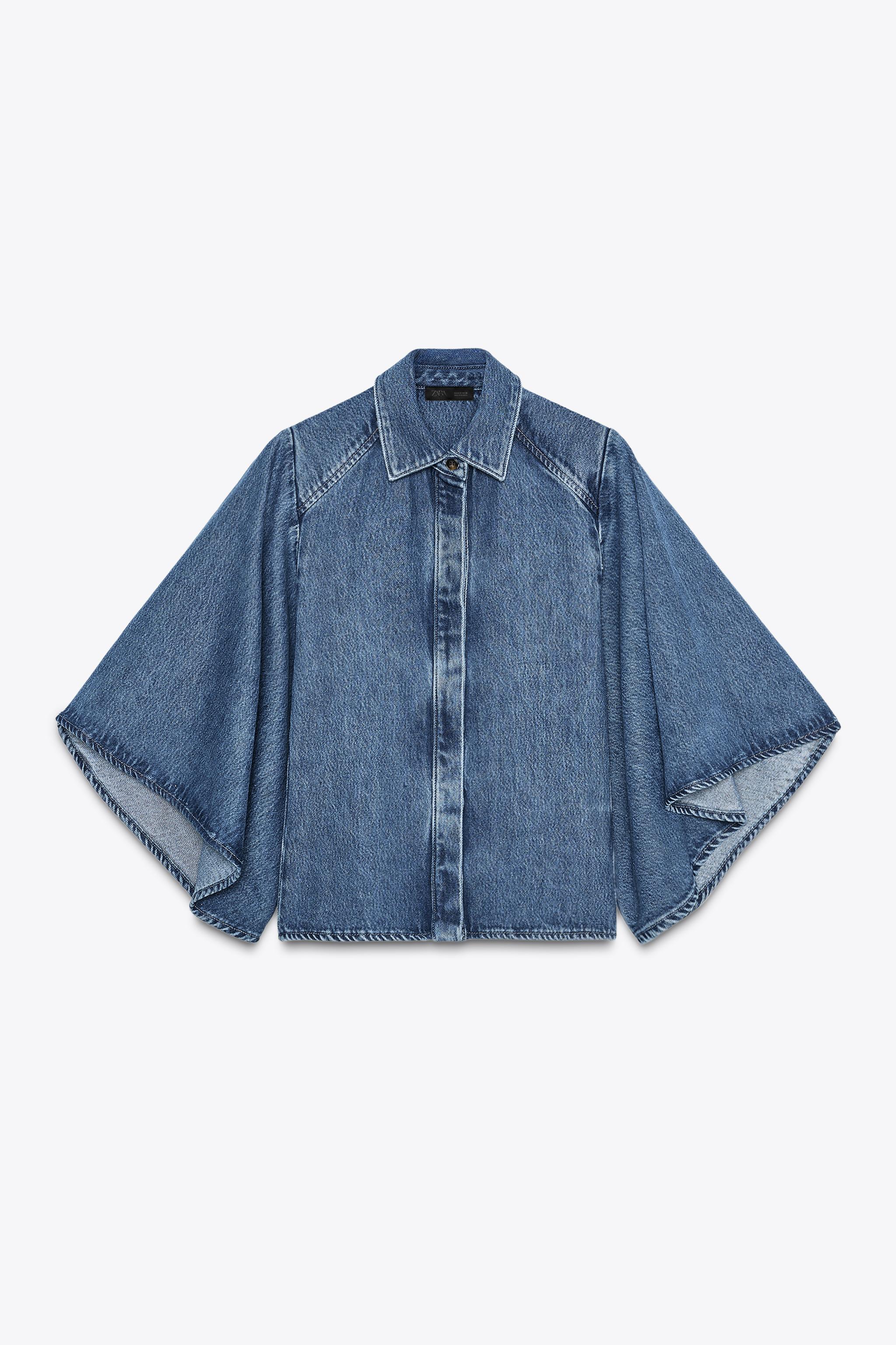 キース　two-piece ZW COLLECTION KIMONO DENIM SHIRT - Blue | ZARA United States