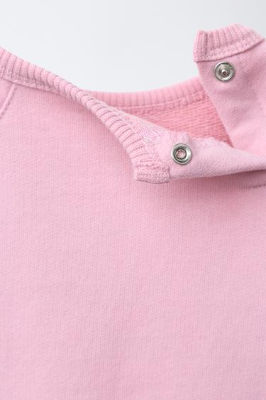 TERRY PATCH SWEATSHIRT - Pale pink by Zara - Image 3