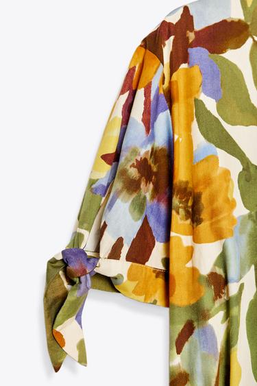 ROBE MIDI EN POPELINE IMPRIMÉE - Multicolore de Zara - Image 7