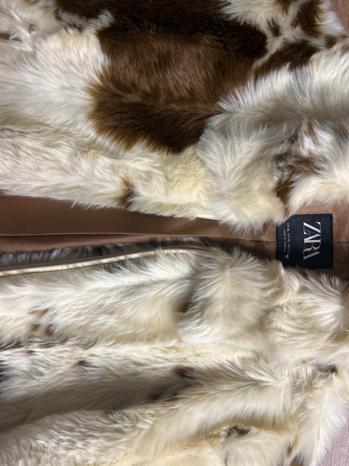 ANIMAL PRINT FAUX FUR JACKET - Image 3