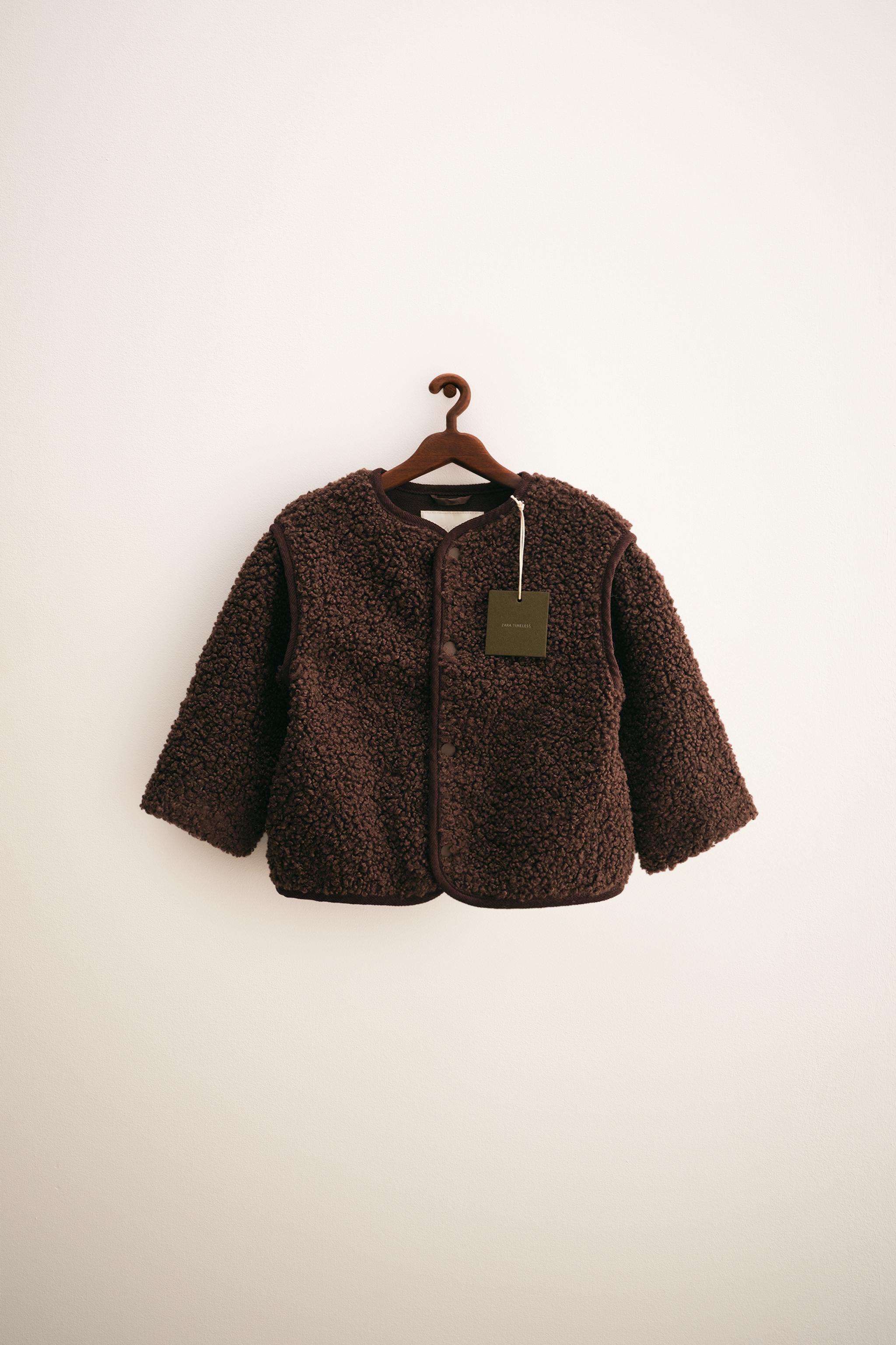 ZARA TIMELESS JACKE AUS LAMMFELLIMITAT Braun ZARA Österreich