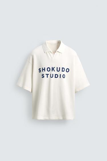 CONTRAST PRINT POLO SHIRT - Oyster-white by Zara