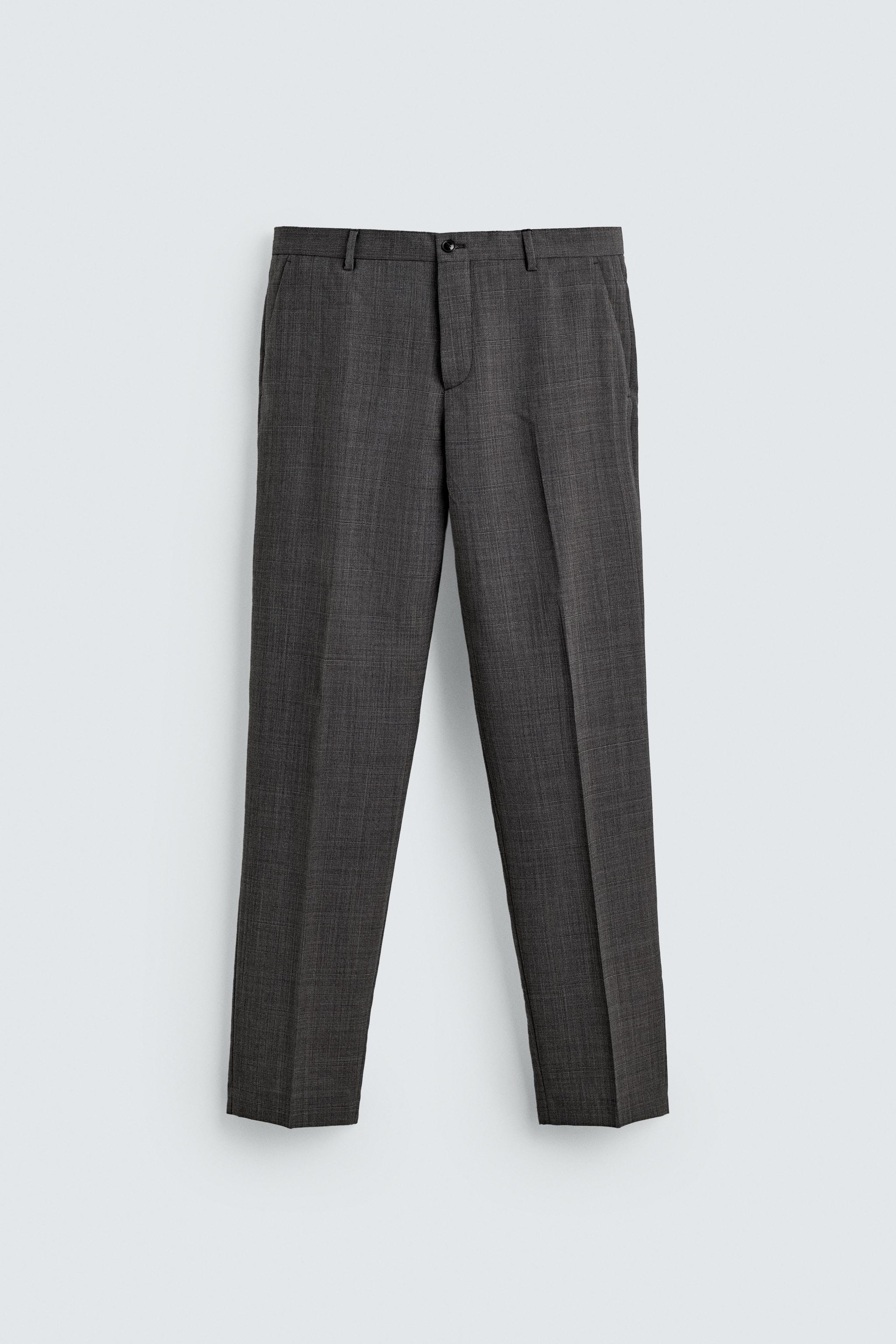 チェック柄スーツパンツ - グリッターブラウン | ZARA Japan / 日本