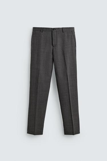 КОСТЮМНЫЕ БРЮКИ В КЛЕТКУ — КОРИЧНЕВЫЙ С МЕЛАНЖЕВЫМ ЭФФЕКТОМ от Zara