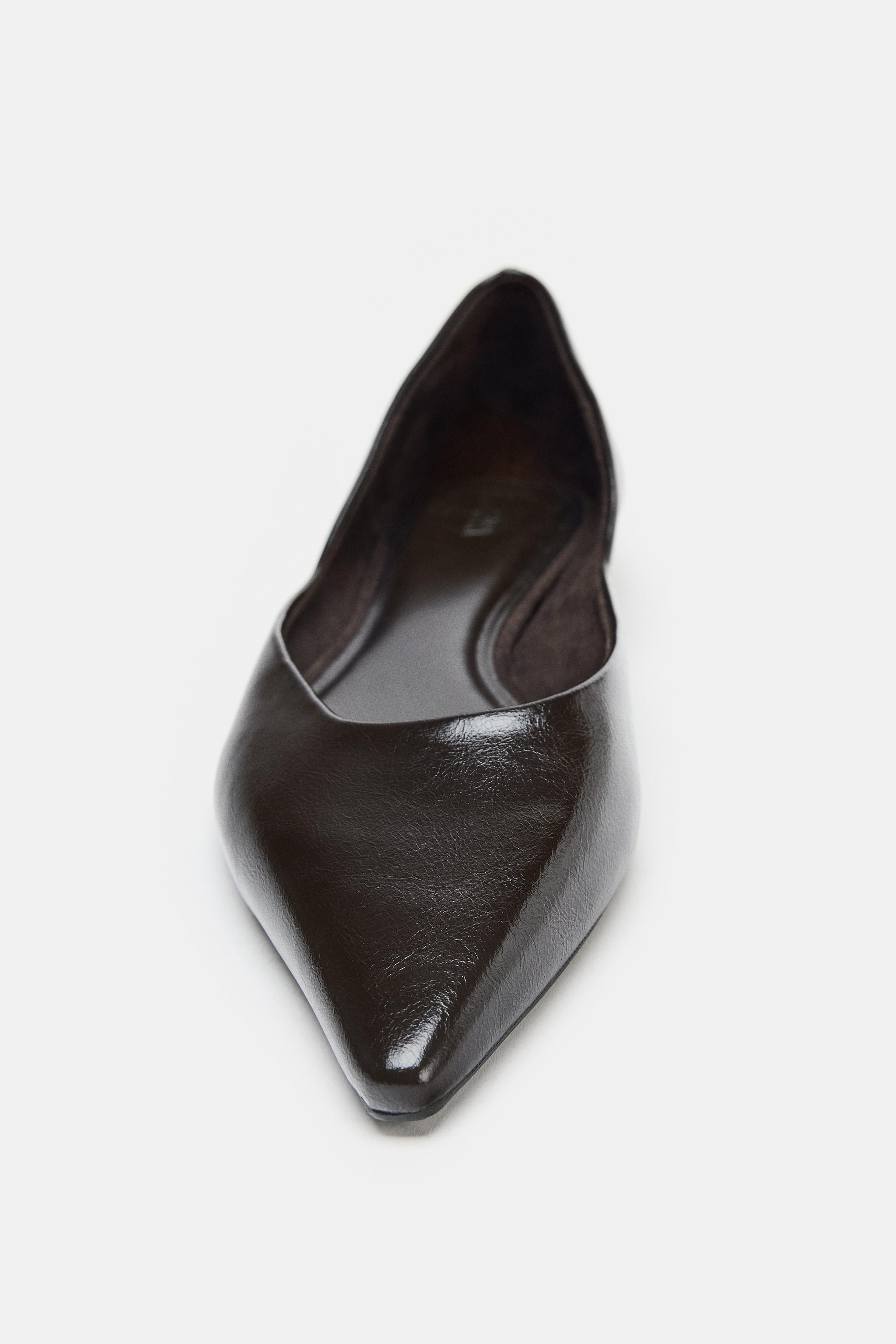 POINTED TOE FLATS - Chocolate Brown | ZARA United States
