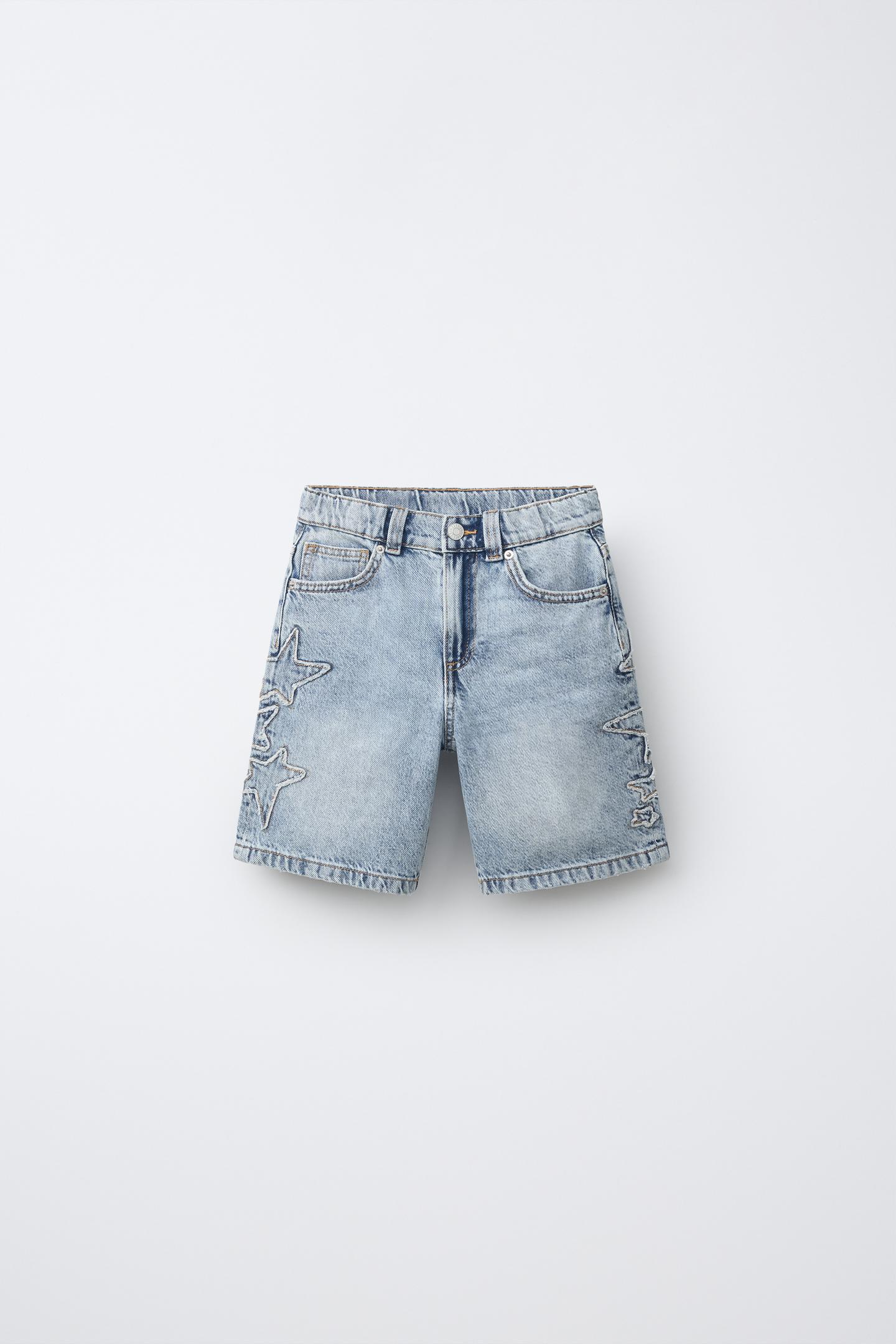 Детские шорты Zara Star Denim Shorts, цвет: Синий — фото 2