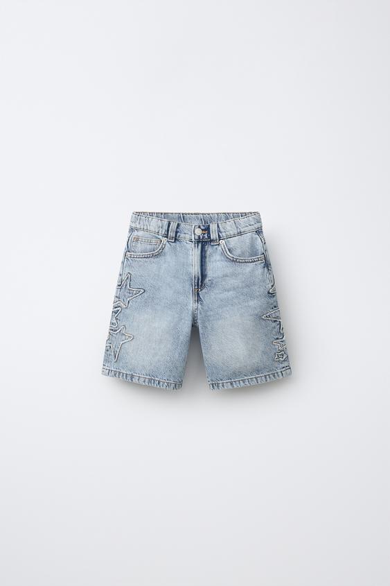 برمودا DENIM بنجوم - أزرق وسط الخاص بـ Zara - صورة 0