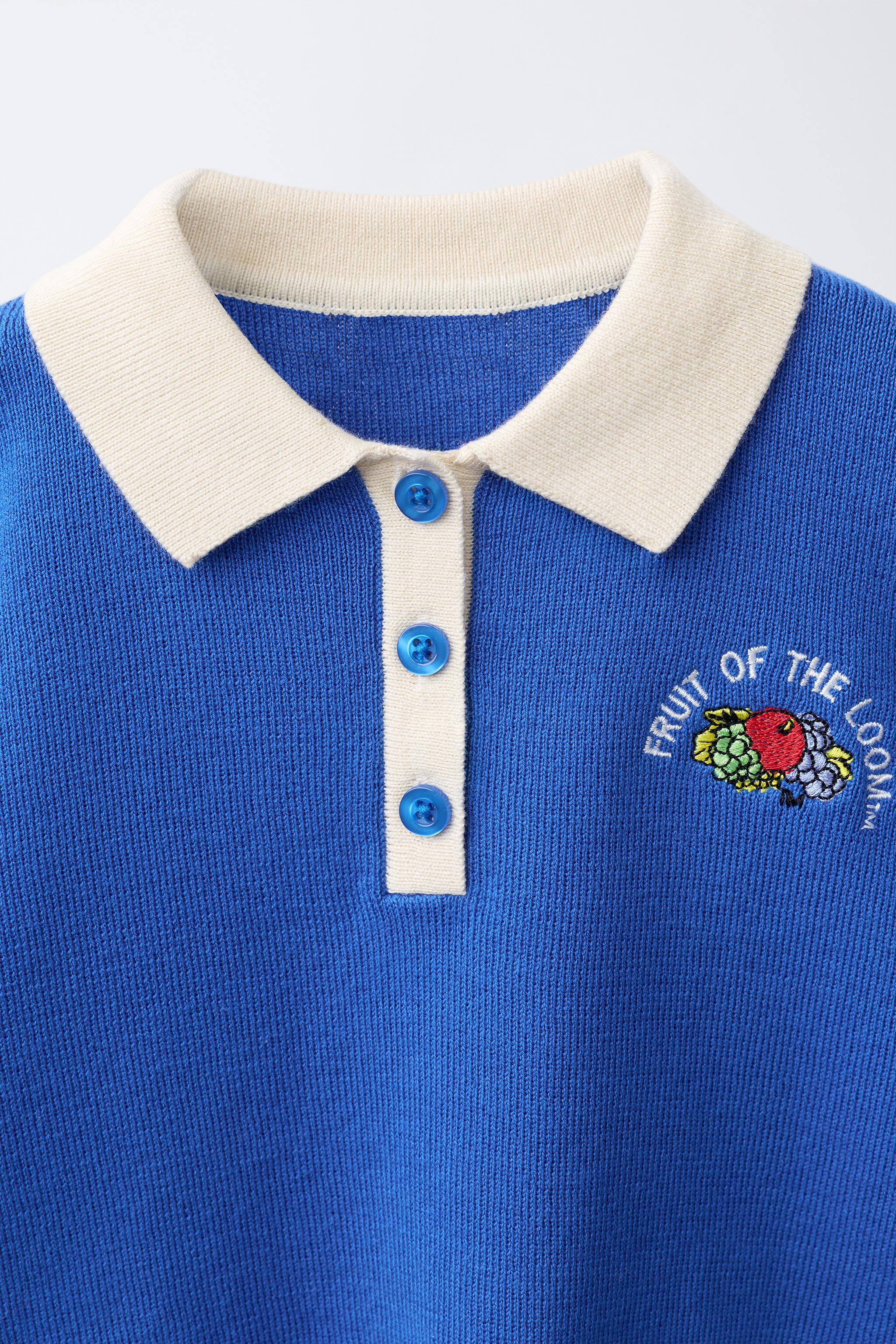 FRUIT OF THE LOOM™ KNIT POLO SHIRT - Electric blue | ZARA Canada