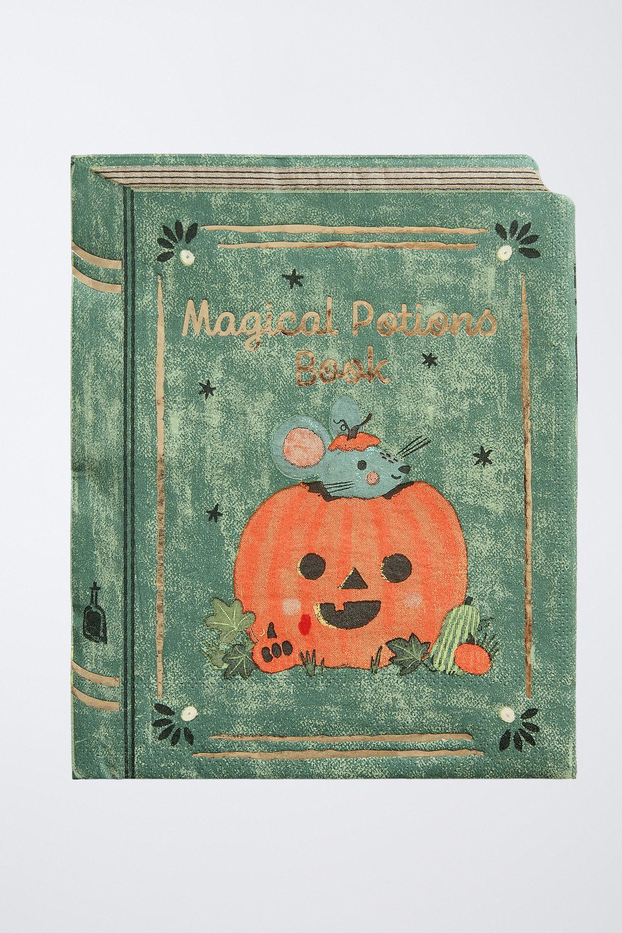 Kids Halloween Potion Book Paper Napkin Set (20) — Multicolored