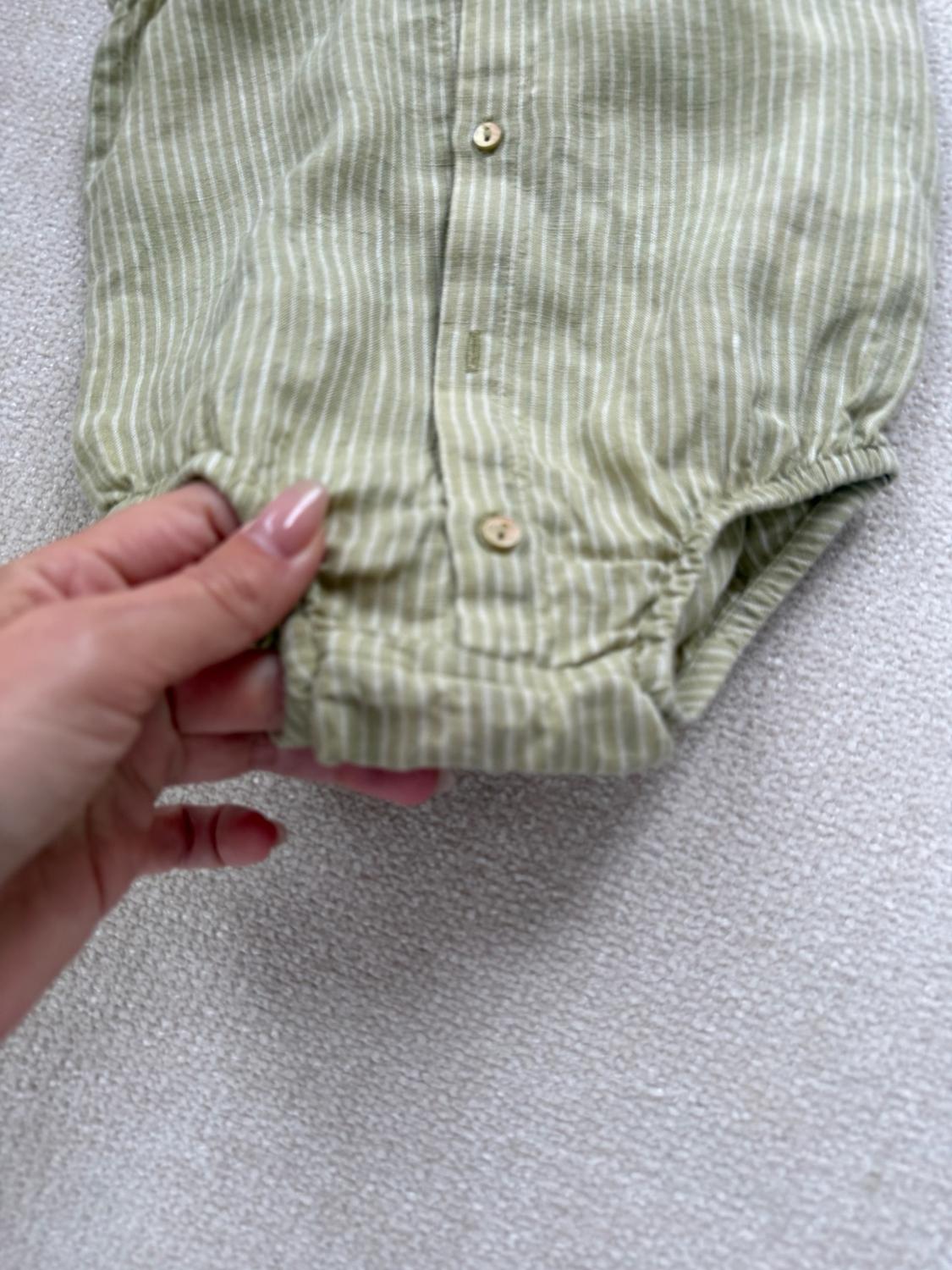 100% STRIPED LINEN ROMPER - Image 2
