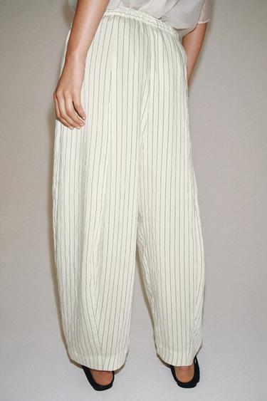 PANTALON BARREL ZW COLLECTION - rayures de Zara - Image 2