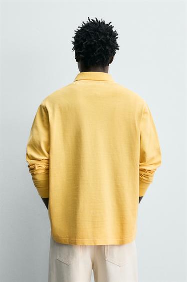 POLO PIQUÉ REGULAR FIT DÉLAVÉ - Jaune de Zara - Image 2