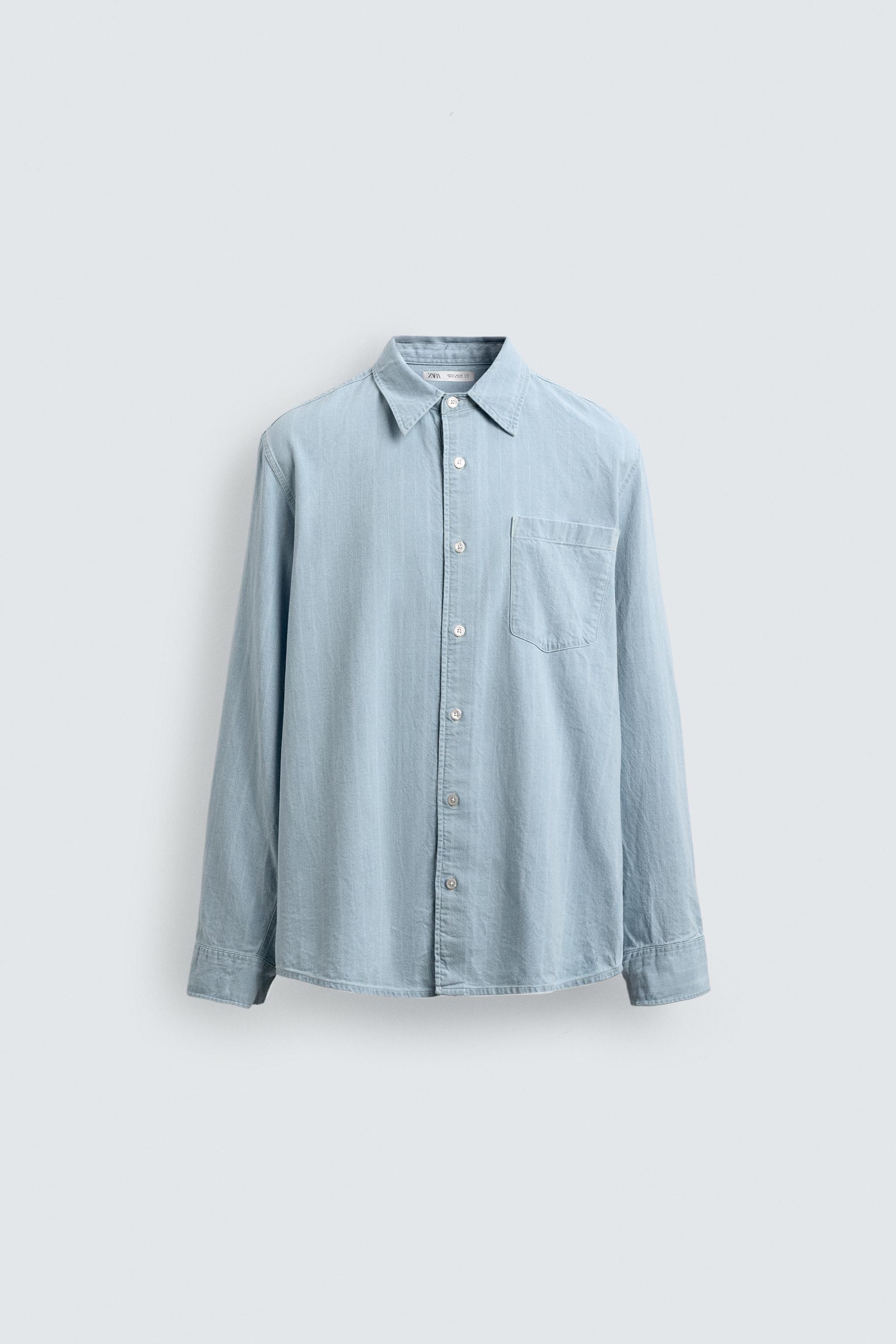 JACQUARD DENIM SHIRT AARON LEVINE X ZARA - Light blue | ZARA