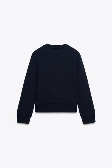 BASIC COTTON SWEATSHIRT - Navy blue by Zara - Image 10