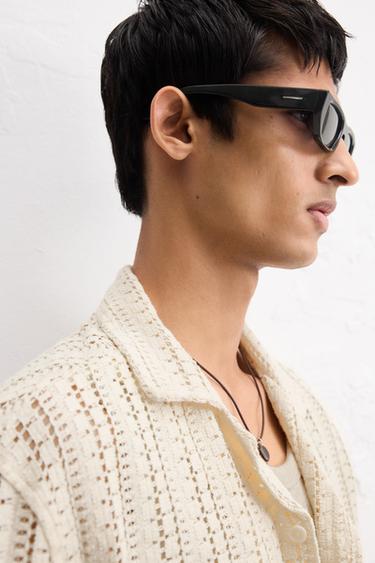 CROCHET TEXTURED SHIRT - Oyster-white by Zara - Image 5