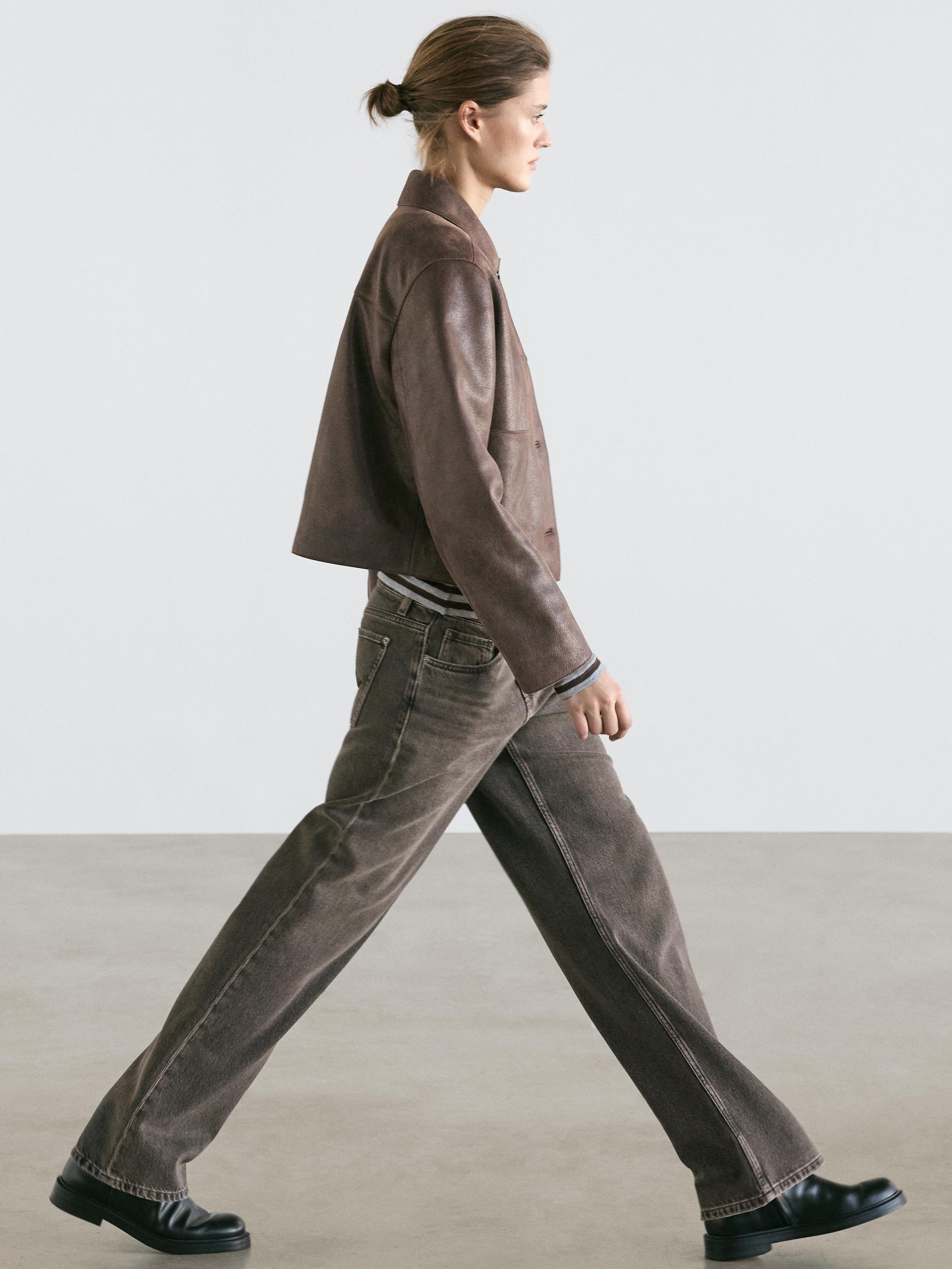 Suede leather jacket