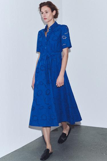 ZW COLLECTION EMBROIDERED DRESS - Electric blue by Zara