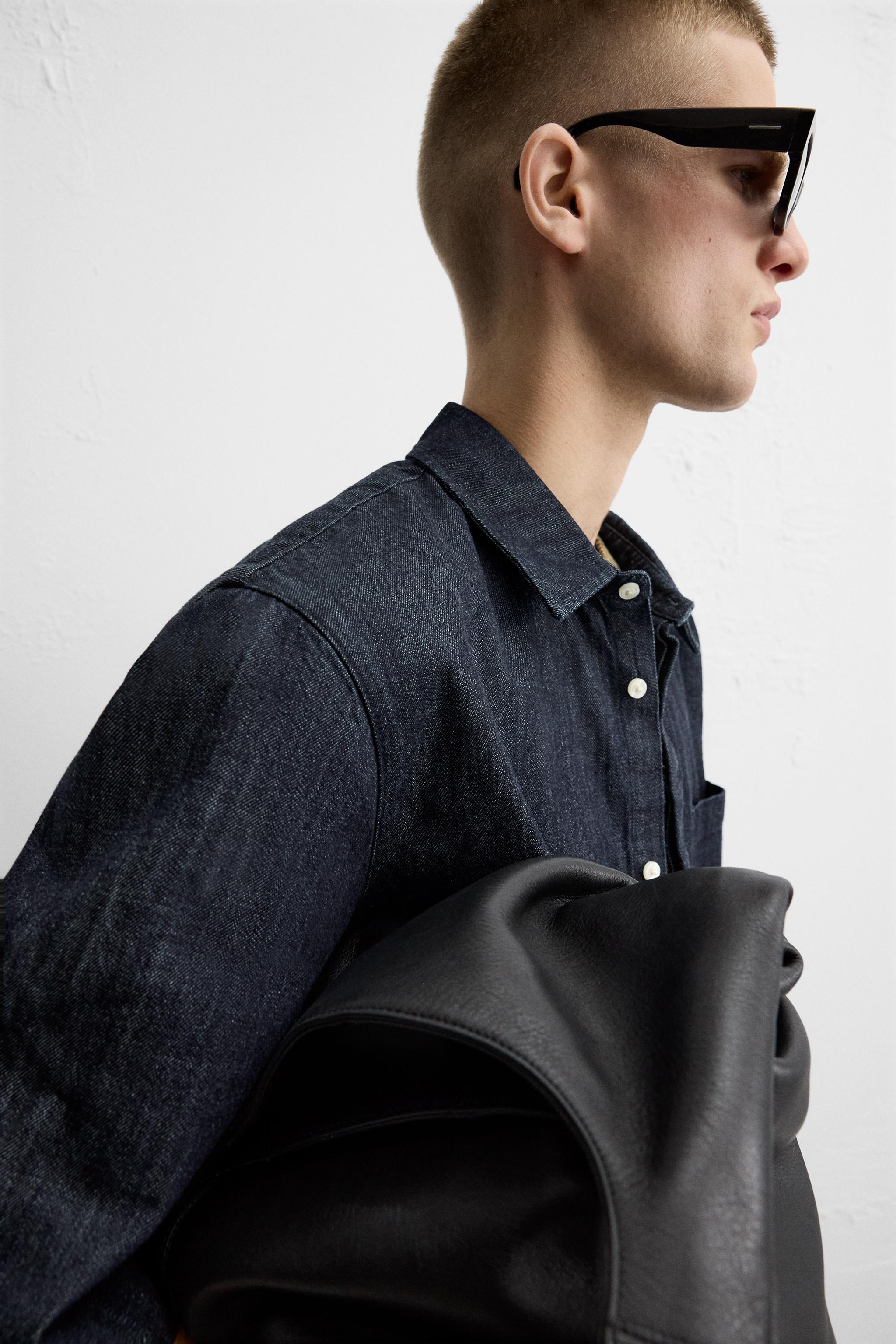 RELAXED FIT DENIM SHIRT - Blue | ZARA United States