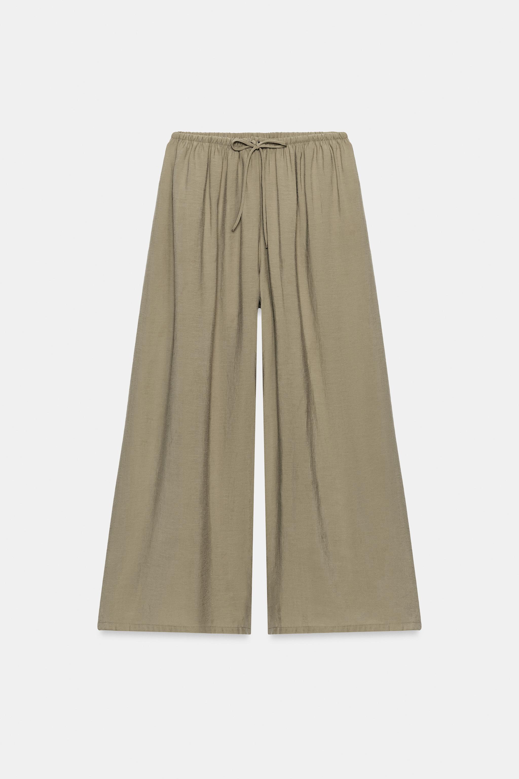 PANTALON PALAZZO FLUIDE À LACET