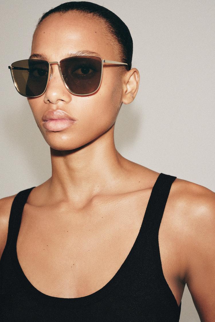 Lentes de sol metálicos cuadrados - Artículo ZARA Mujer