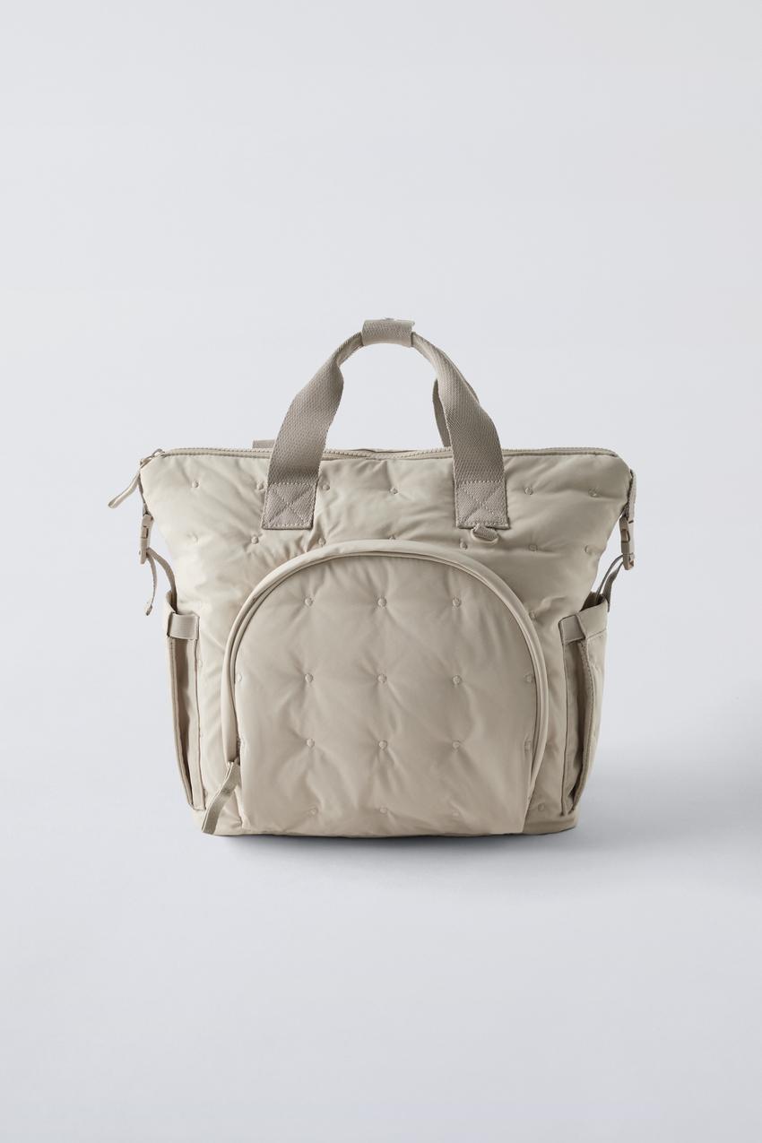 QUILTED MATERNITY BACKPACK - Taupe Gray | ZARA United States