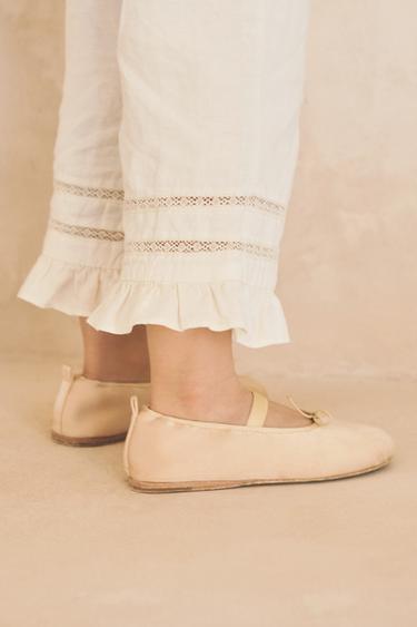 Zara LIMITED EDITION BOW BALLET FLATS - Yellow