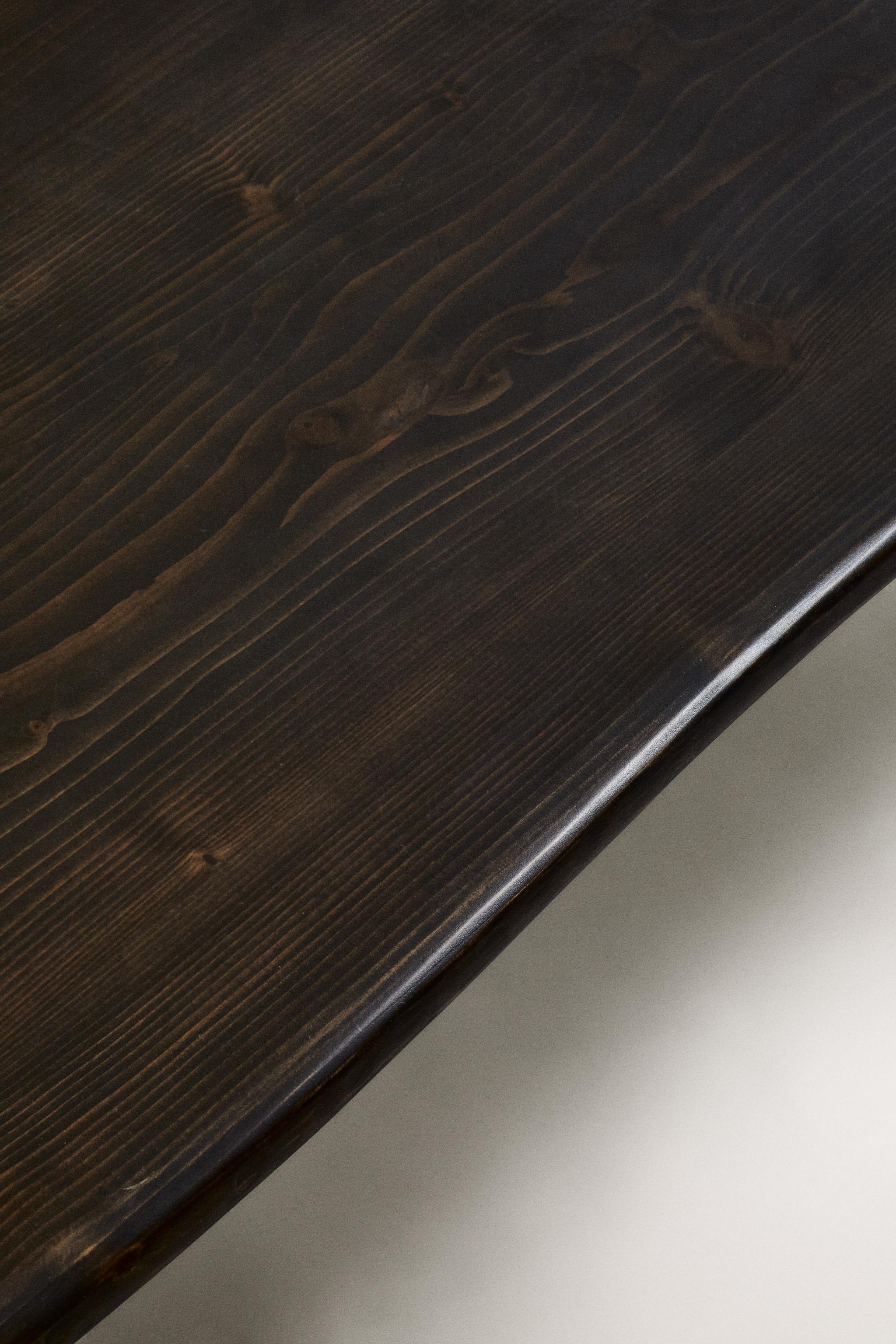 Dark Fir Wood Coffee Table - Unique Irregular Finish