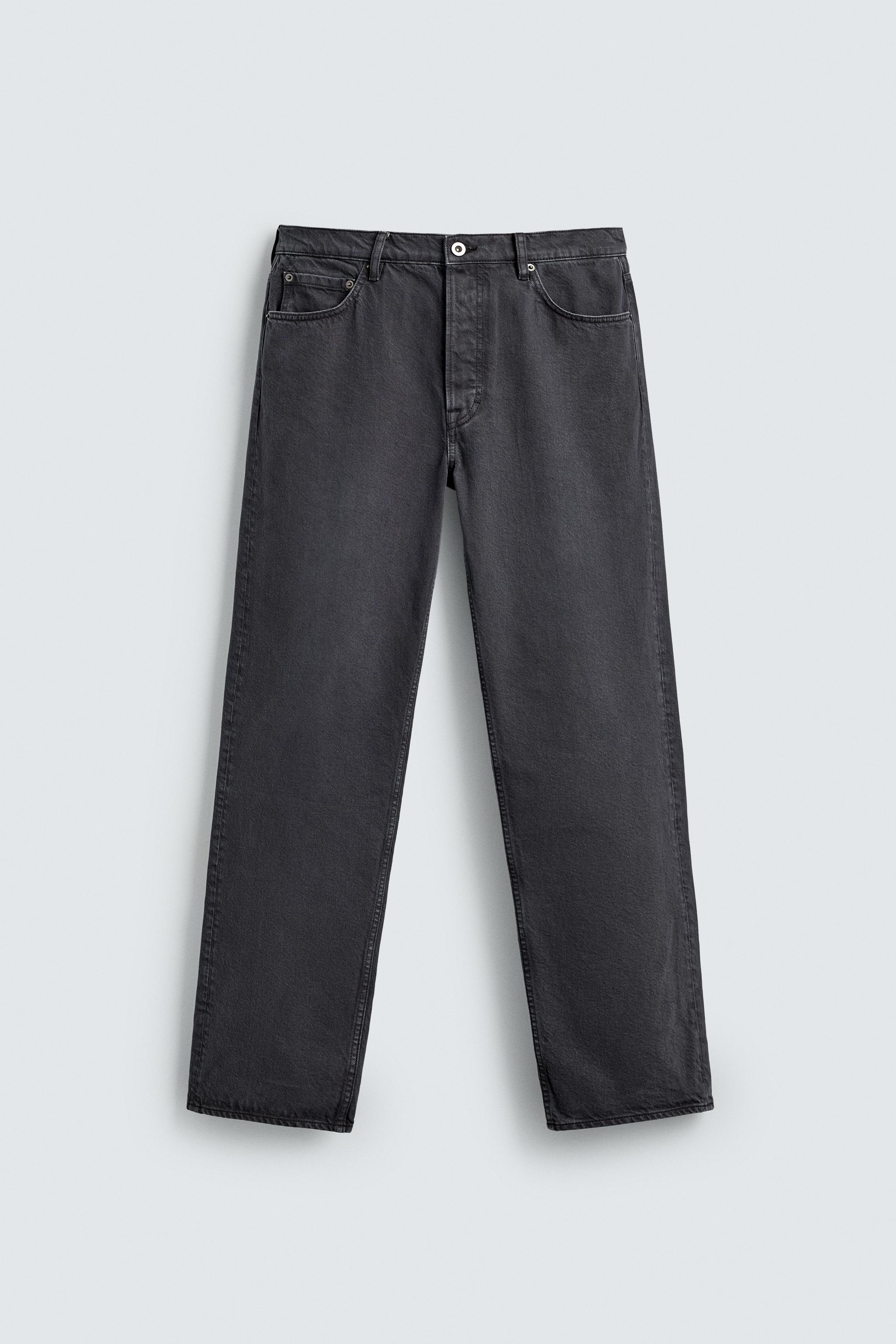 STRAIGHT FIT JEANS — Blue / Gray