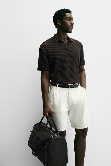 TEXTURED TRAVEL BAG - Brown by Zara - Image 0
