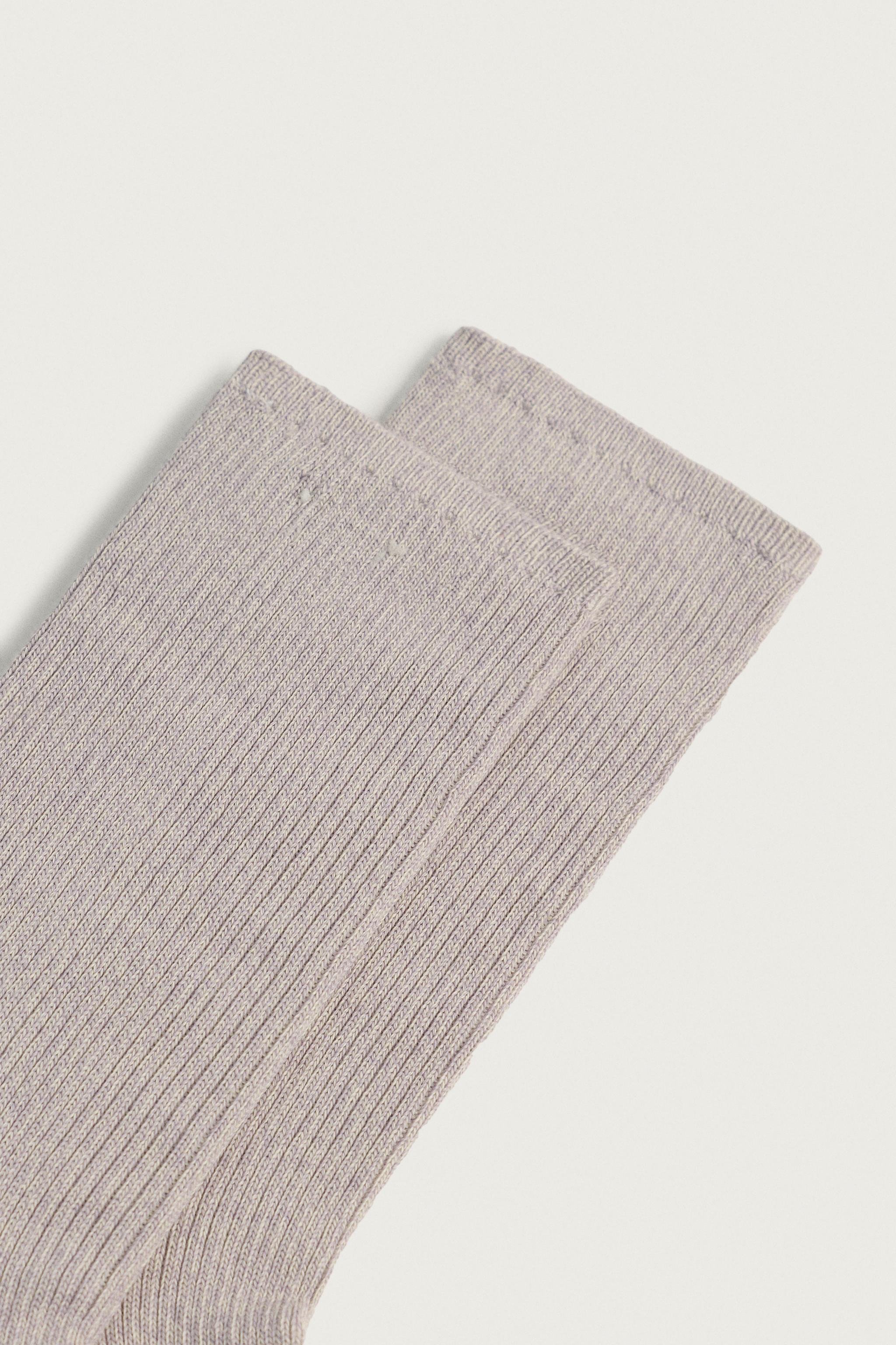 RIBBED COTTON BLEND SOCKS